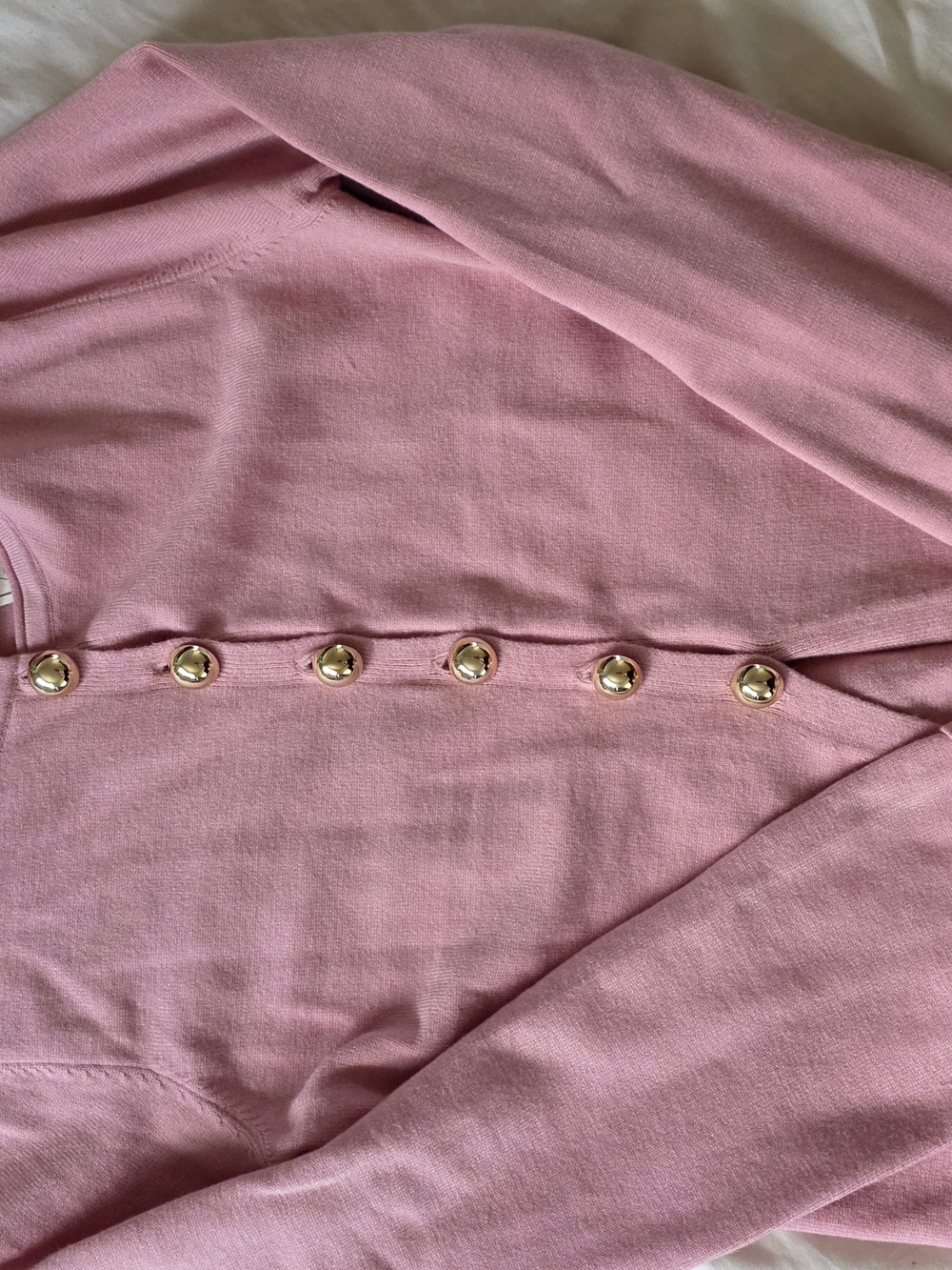 Pink Button-Front Women’s Cardigan Sweater